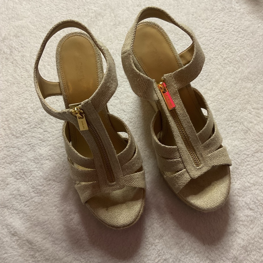 MICHAEL Michael Kors Tan Wedge Sandals